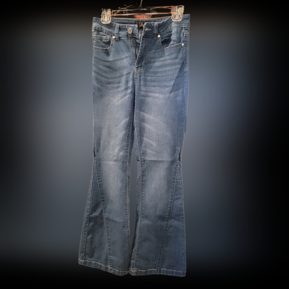 Women's Blue Jeans Indigo Rein Flare Bellbottom Pants Size 7